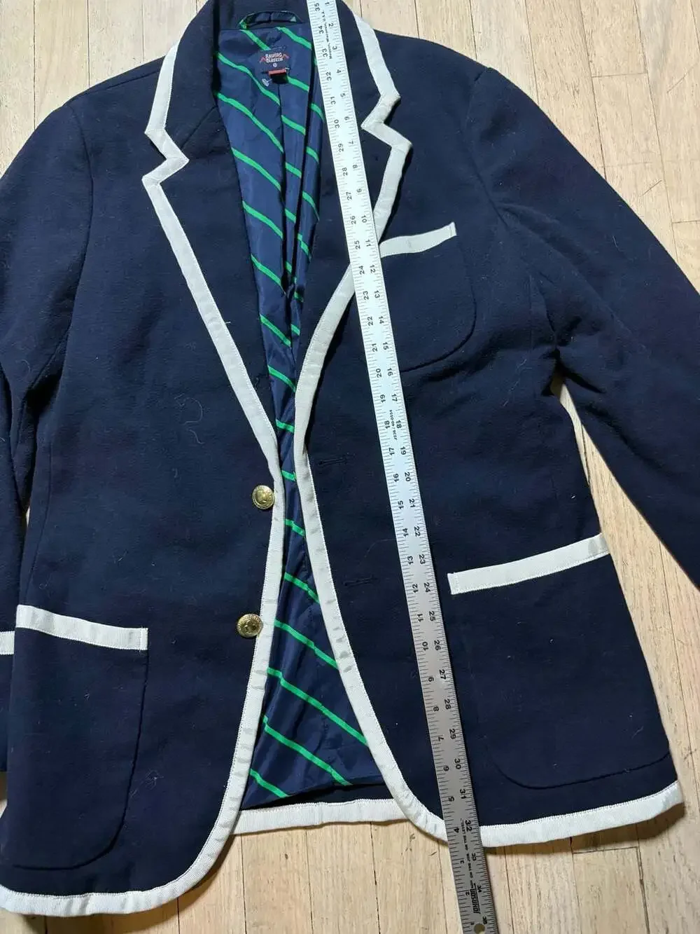 Rowing Blazers x Target Youth Navy Blue Blazer with White Piping Gold Buttons